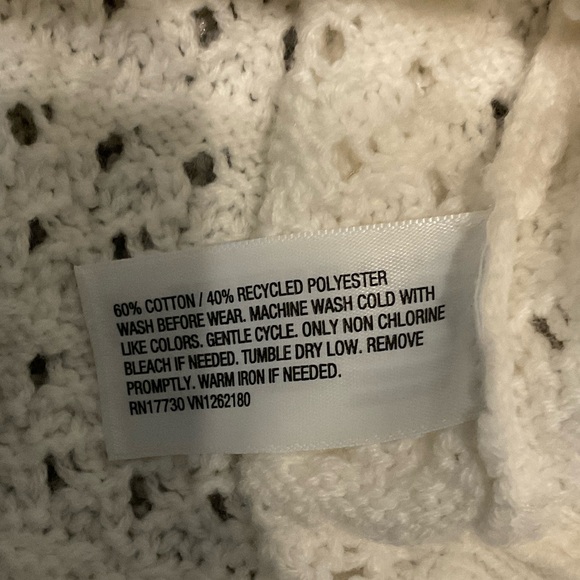 Cream Knit Sweater, feminine Boho crochet, kids, girl, size 14 - Picture 4 of 10